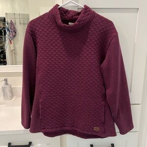 L.L. Bean Maroon Quilted Women's Cowl Neck Top